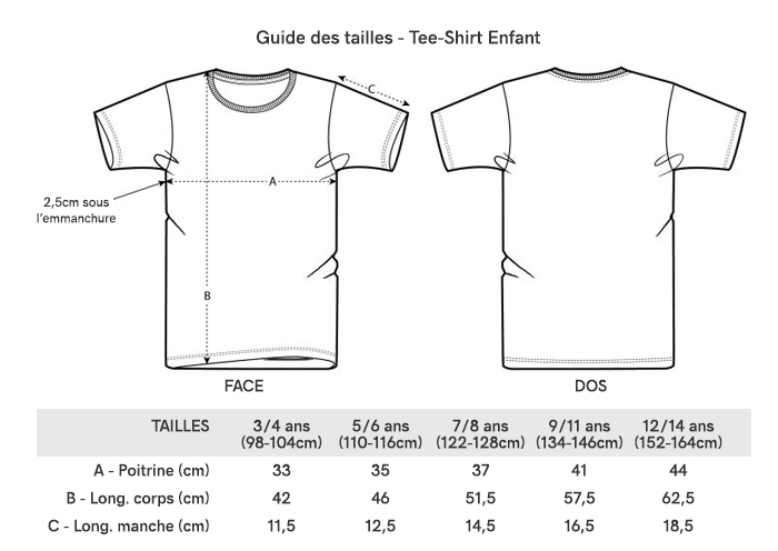 Taille tee shirt 12 ans new arrivals